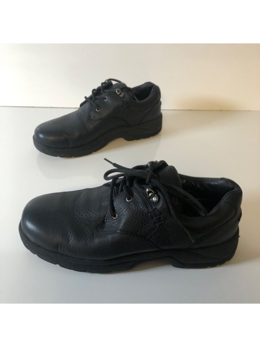 Dunham Black Leather Lace Up Shoes Mens Size 8.5D Durable Comfortable